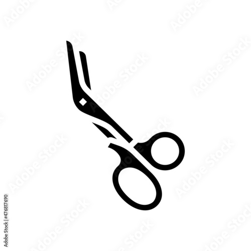 scissors medical glyph icon vector. scissors medical sign. isolated contour symbol black illustration