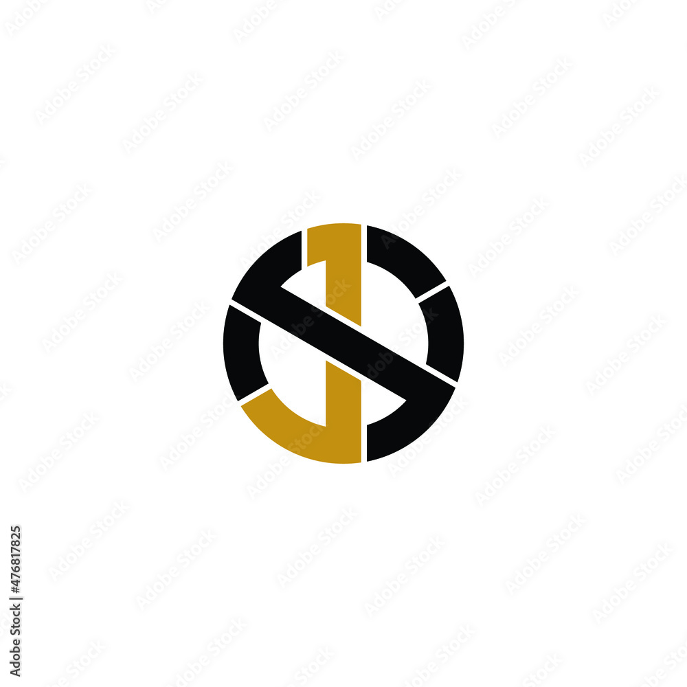 Letter SJ circle logo design vector Stock Vector | Adobe Stock