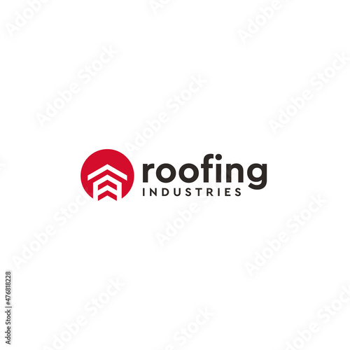 Minimalist design ROOFING industries logo design