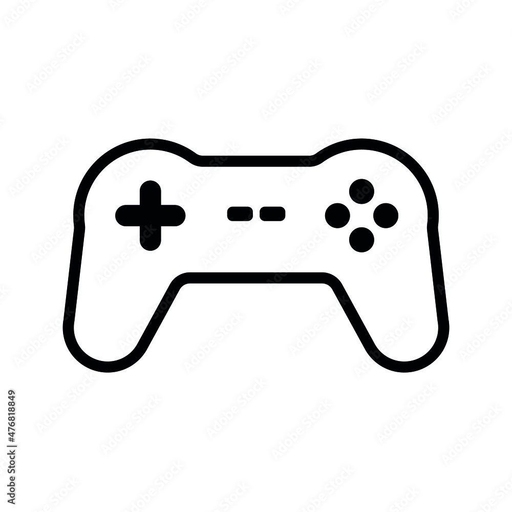 Vector flat outline Game console joystick isolated on white background Vector flat outline Game console joystick isolated on white background