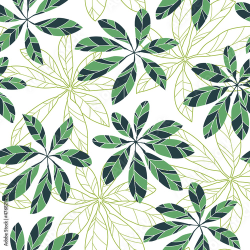 tropical leaf design - seamless vector repeat pattern, use it for wrappings, fabric, packaging and other print and design projects
