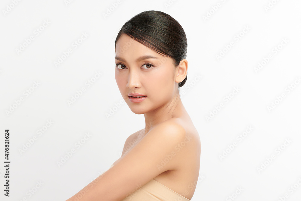Beautiful young asian woman with clean fresh skin on white background, Face care, Facial treatment, Cosmetology, beauty and spa, Asian women portrait. Beautiful young asian woman with clean fresh skin on white background, Face care, Facial treatment, Cosmetology, beauty and spa, Asian women portrait.