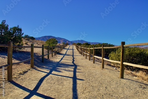 Hiking Trail in California Desert on Sunny Day