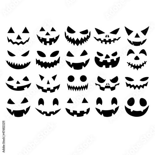 silhouette halloween element ghost evil smile face illustration design