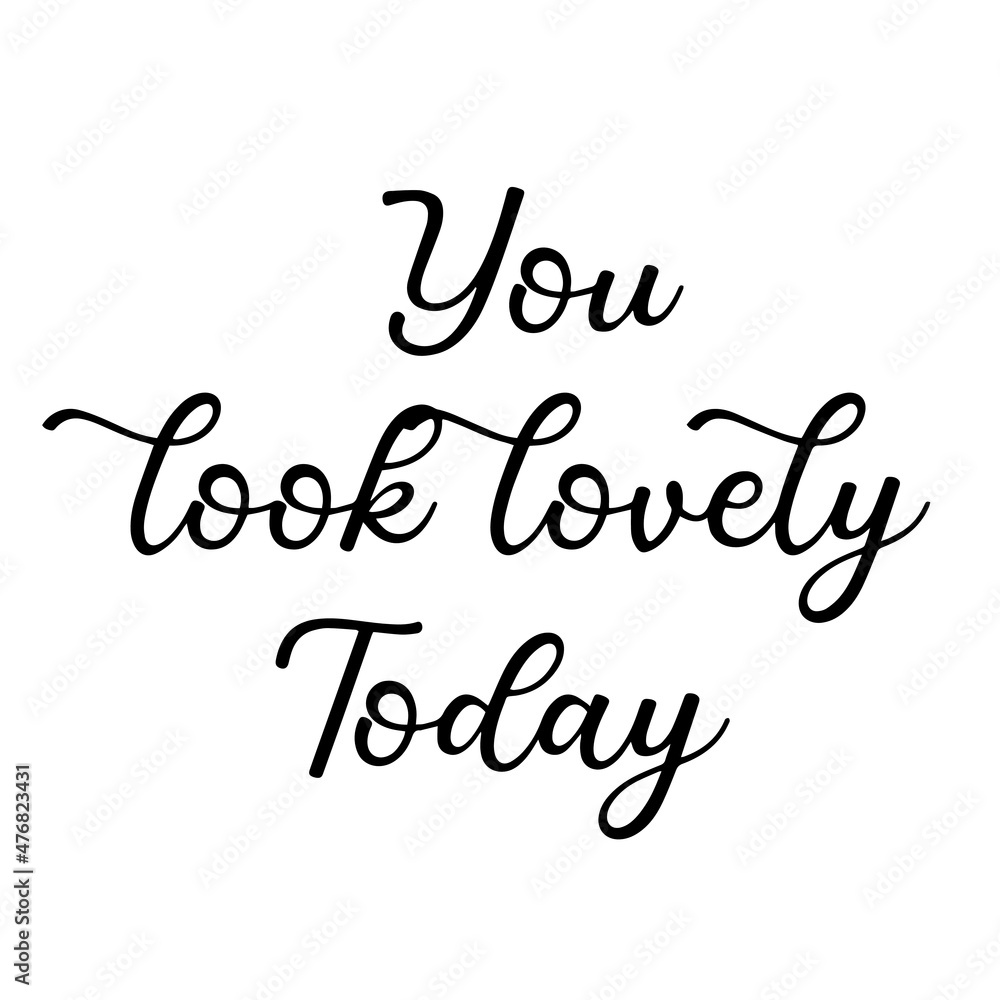 you look lovely today inspirational quotes, motivational positive quotes, silhouette arts lettering design