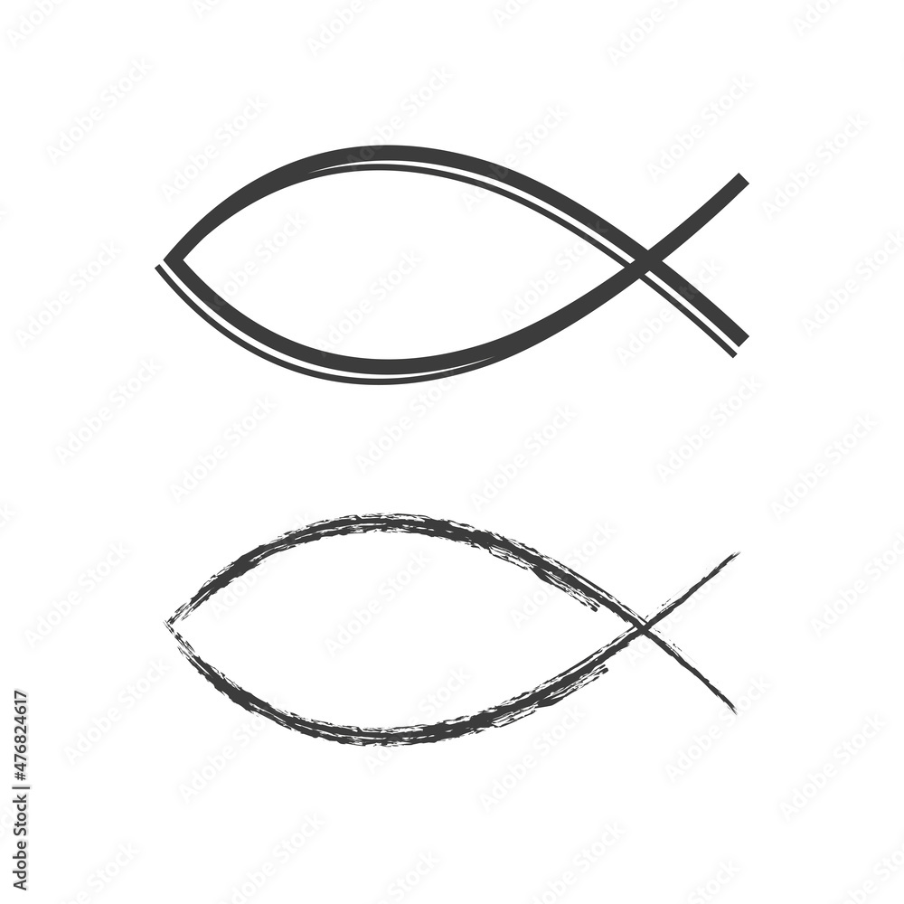 Christian ichthys or ichthus sign. Jesus fish symbol. The secret symbol ...