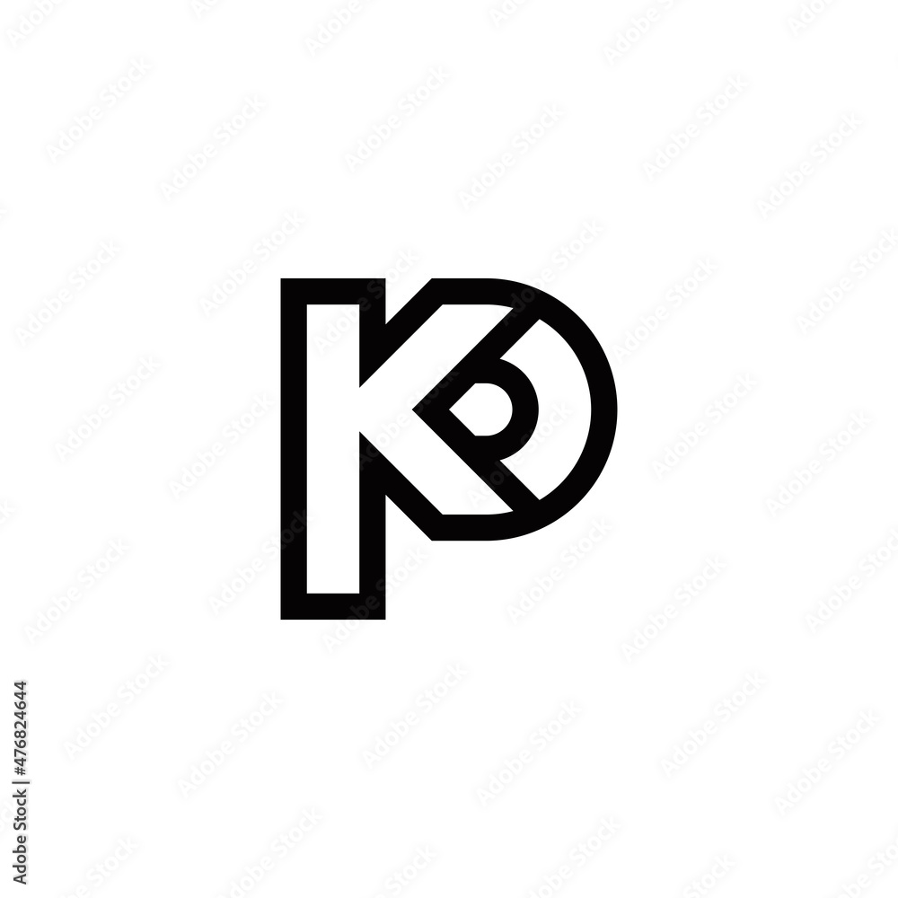k p kp pk initial logo design vector template - obrazy, fototapety, plakaty 