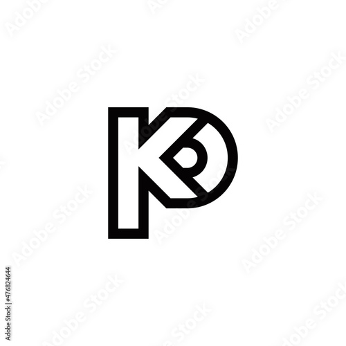 k p kp pk initial logo design vector template