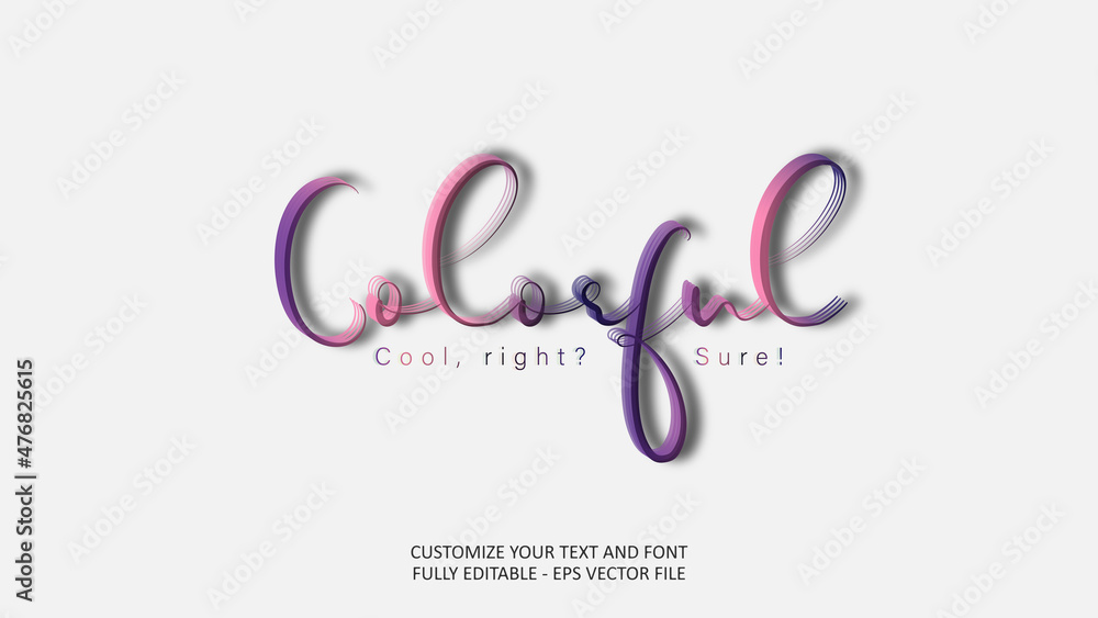 Colorful 3d Shadow Logo Card Pink Purple Joy Celebration Editable Text Effect Colorful 3d Shadow Logo Card Pink Purple Joy Celebration Editable Text Effect