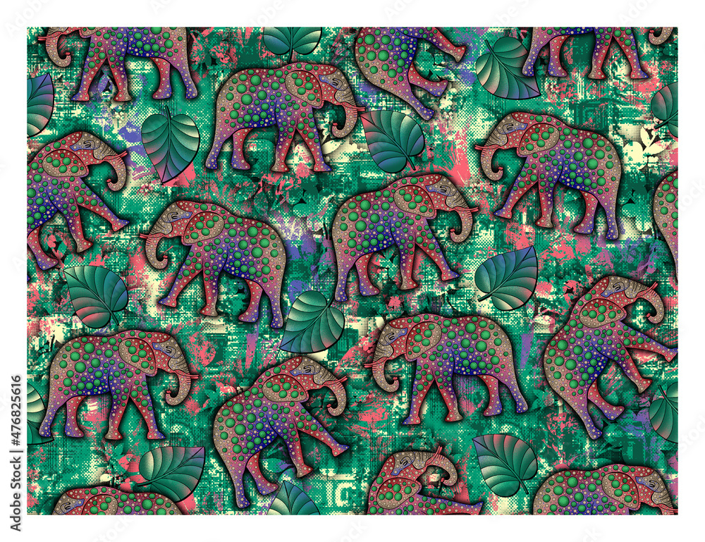 Obraz premium abstract digital watercolor flower design pattern on background