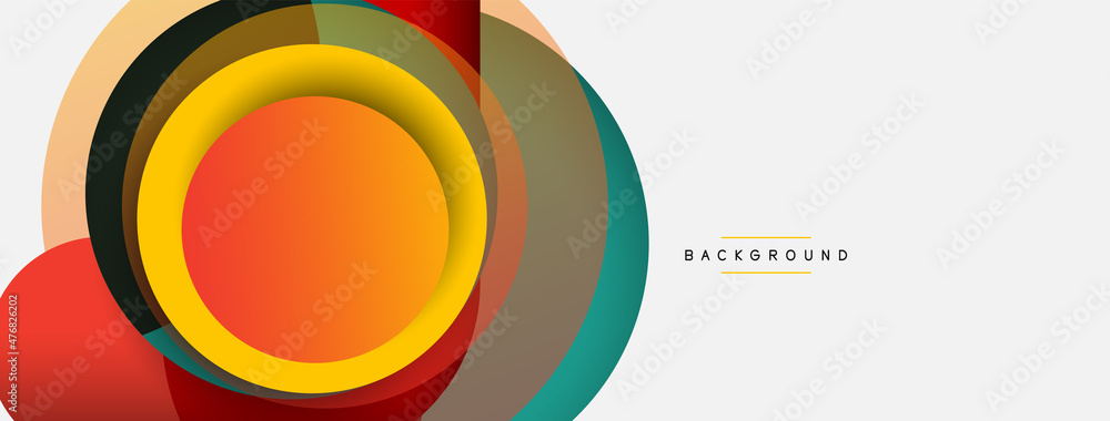 Vector round shapes circles minimal geometric background. Vector illustration for wallpaper banner background or landing page Vector round shapes circles minimal geometric background. Vector illustration for wallpaper banner background or landing page