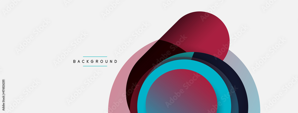 Vector round shapes circles minimal geometric background. Vector illustration for wallpaper banner background or landing page Vector round shapes circles minimal geometric background. Vector illustration for wallpaper banner background or landing page