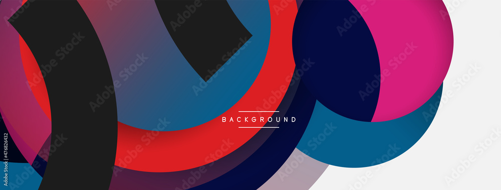 Vector round shapes circles minimal geometric background. Vector illustration for wallpaper banner background or landing page Vector round shapes circles minimal geometric background. Vector illustration for wallpaper banner background or landing page