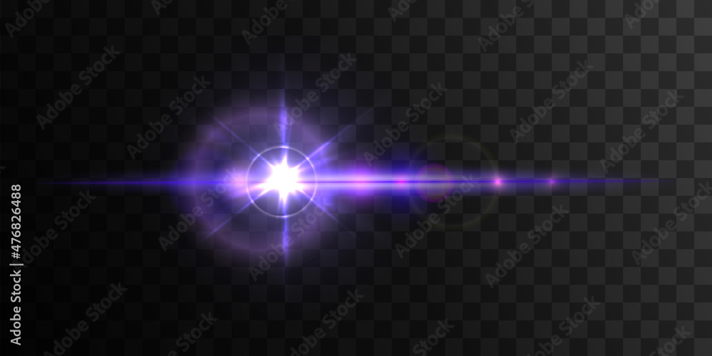 Purple Vector Glowing sun beam with lensflare. Very peri light flash Purple Vector Glowing sun beam with lensflare. Very peri light flash