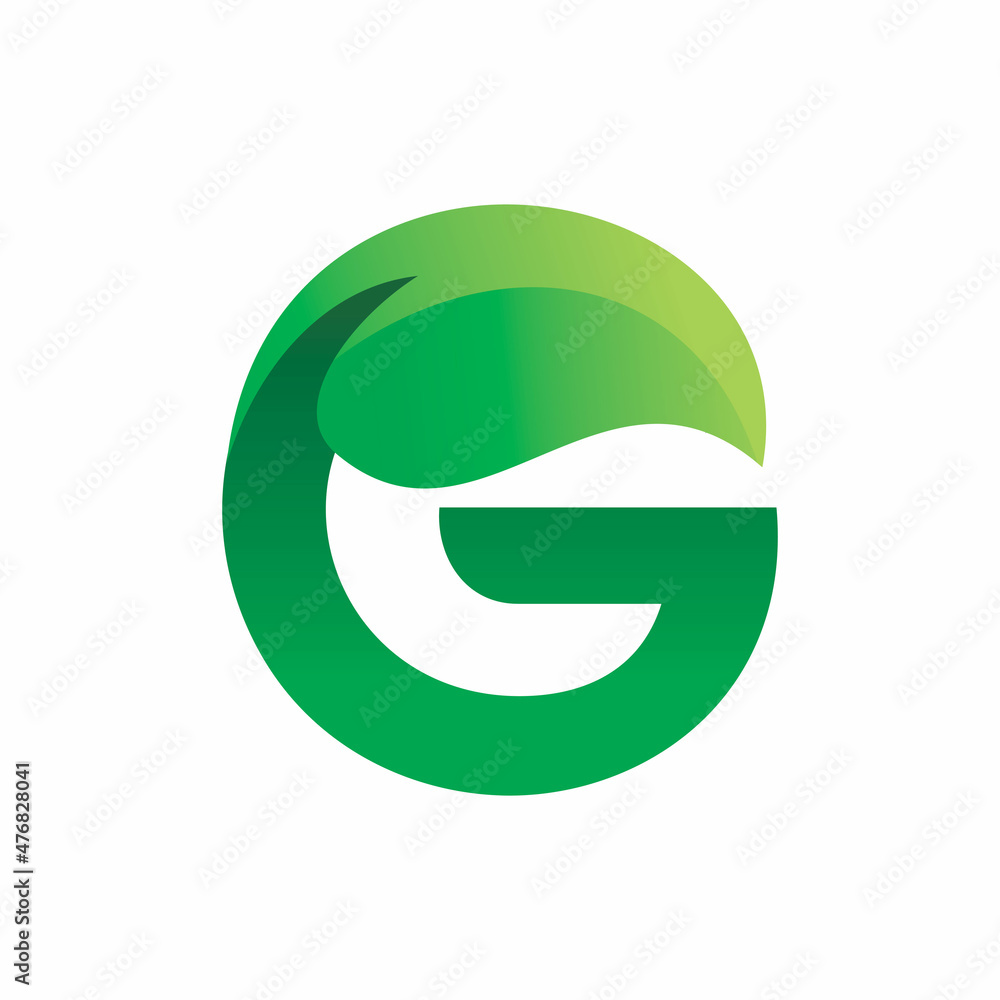 initial g letter nature green leaf logo design initial g letter nature green leaf logo design