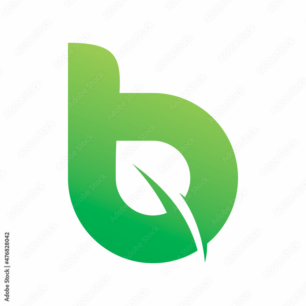 initial b leaf green color nature leaf logo design initial b leaf green color nature leaf logo design