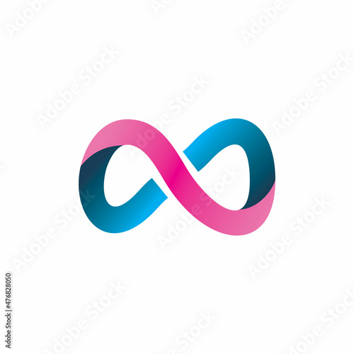 full color infinity line shape logo design