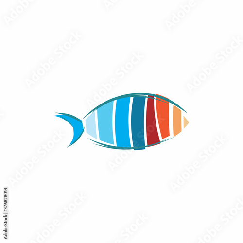 fish art shape logo design