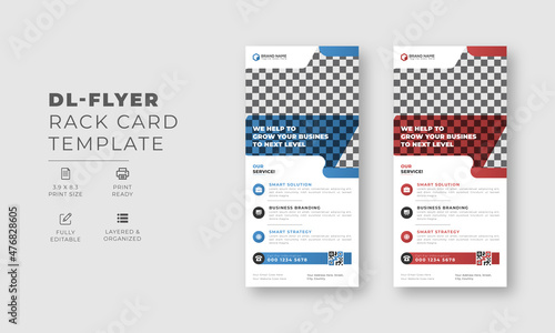 Modern corporate creative business strategy usable dl flyer or rack card design template.