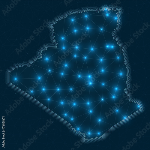 Obraz na plátně Algeria network map