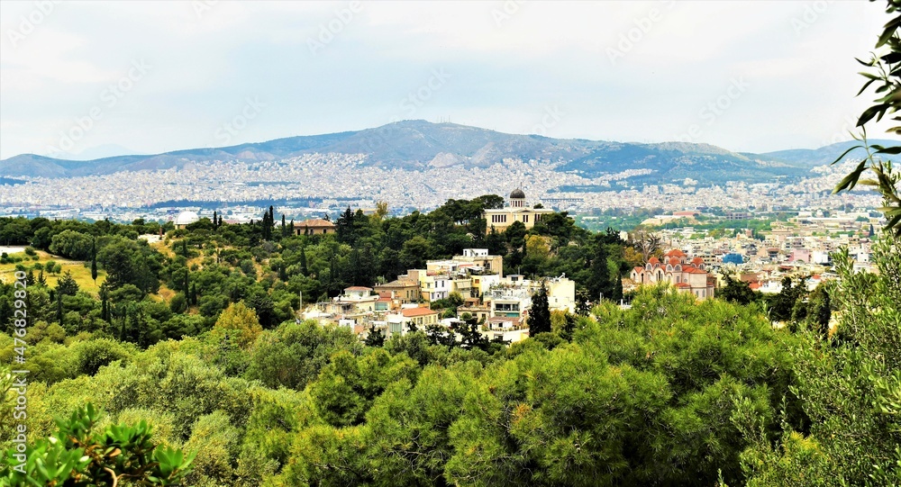Looking over part of the city of Athens
