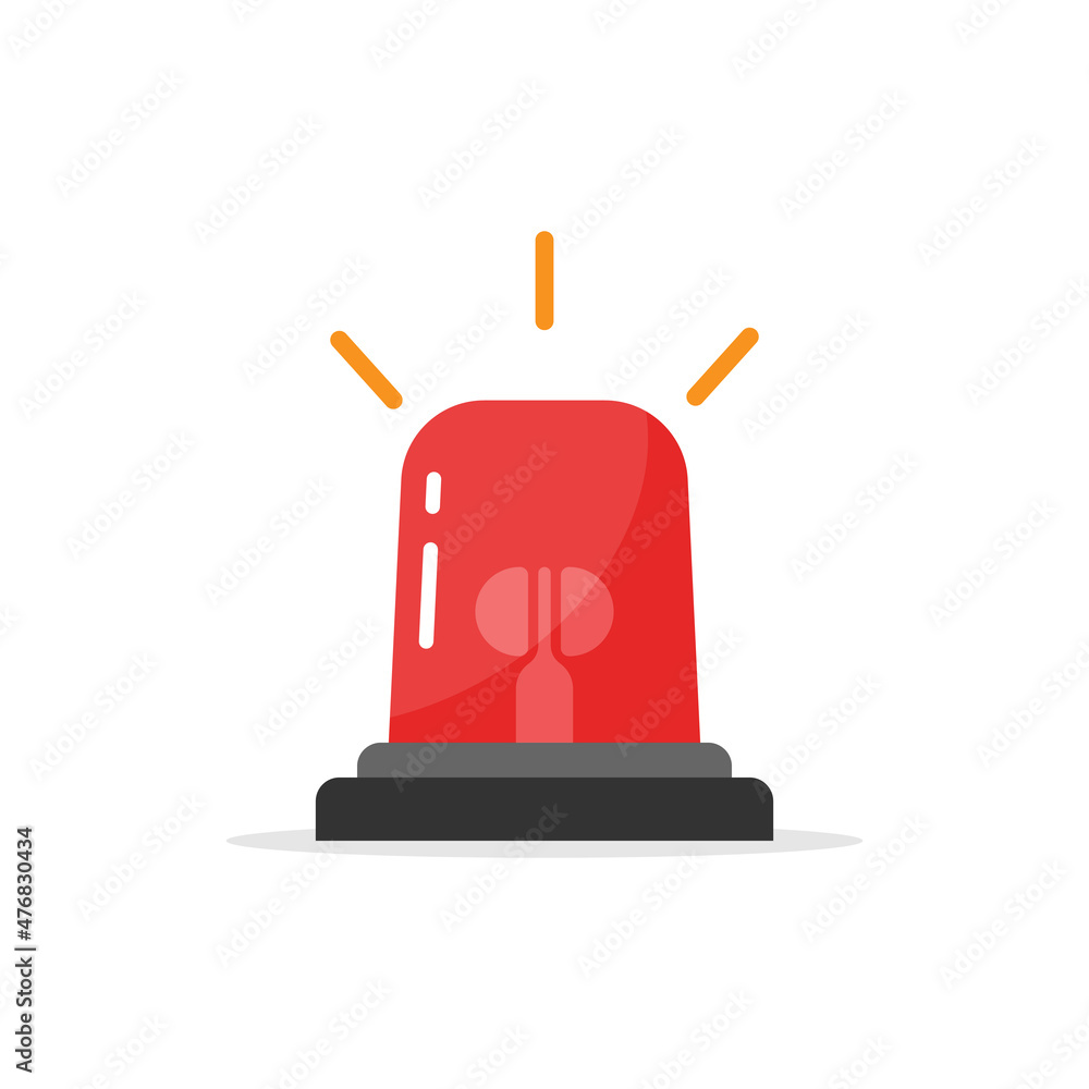 Emergency alarm icon in flat style. Alert lamp vector illustration on isolated background. Police urgency sign business concept. Emergency alarm icon in flat style. Alert lamp vector illustration on isolated background. Police urgency sign business concept.