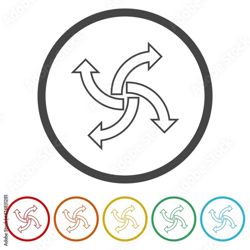 Free Download Arrow icon symbol isolated on white background, color set - GFXLoad