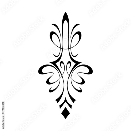 ornament 2121. symmetrical vertical decorative element. graphic design