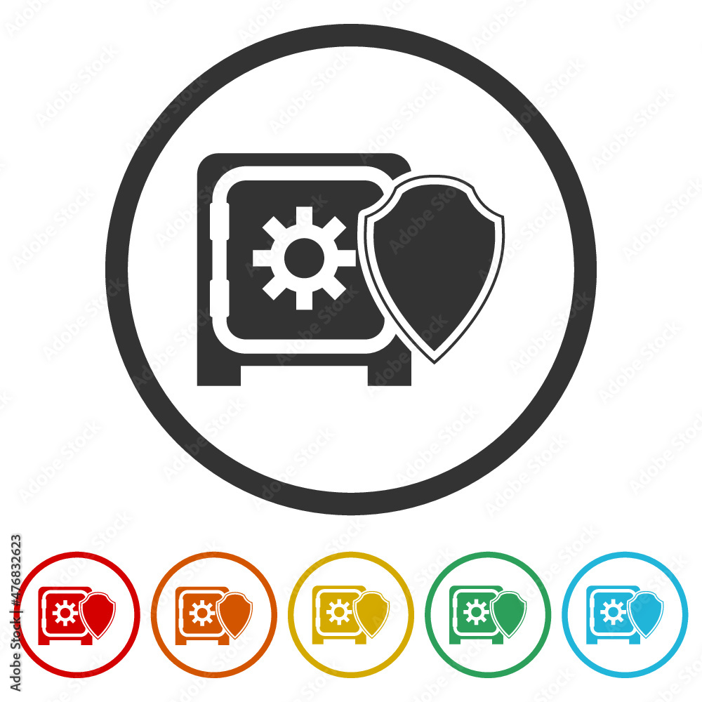 Safe box icon isolated on white background, color set Safe box icon isolated on white background, color set