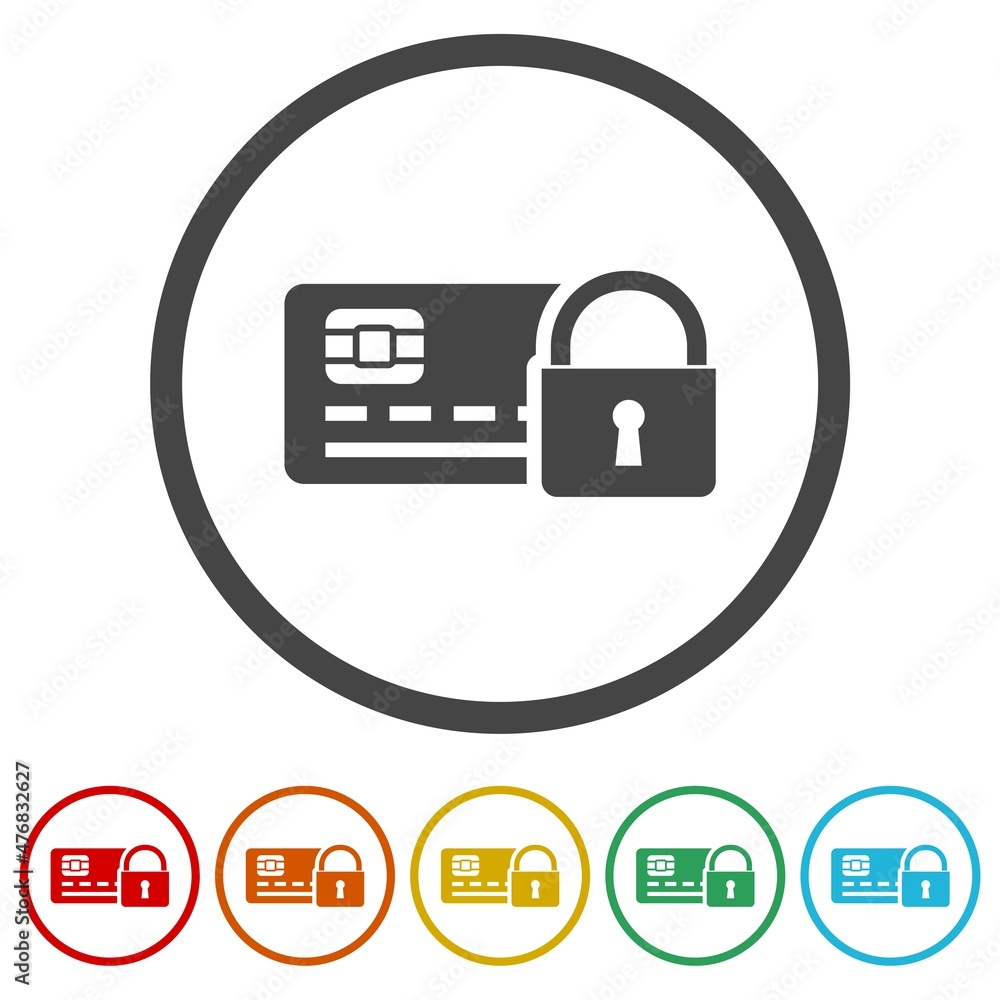 Payment protection icon isolated on white background, color set Payment protection icon isolated on white background, color set