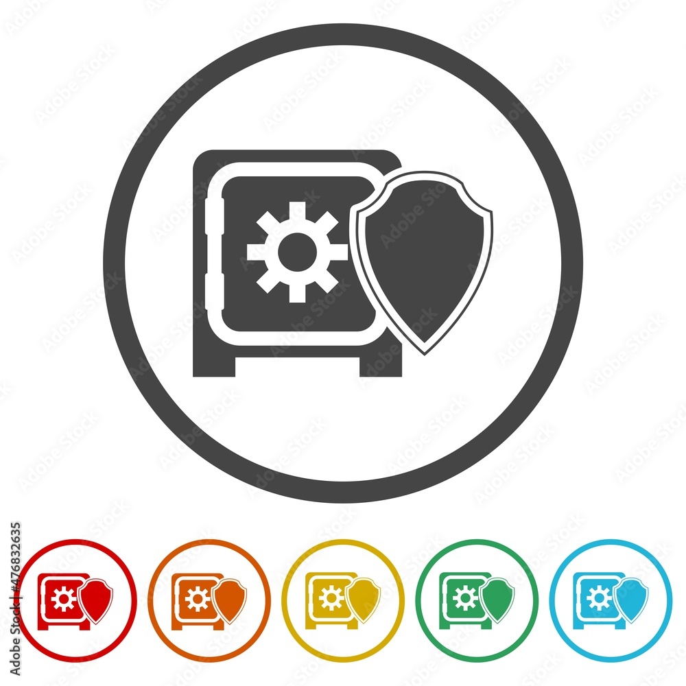 Safe box icon isolated on white background, color set Safe box icon isolated on white background, color set