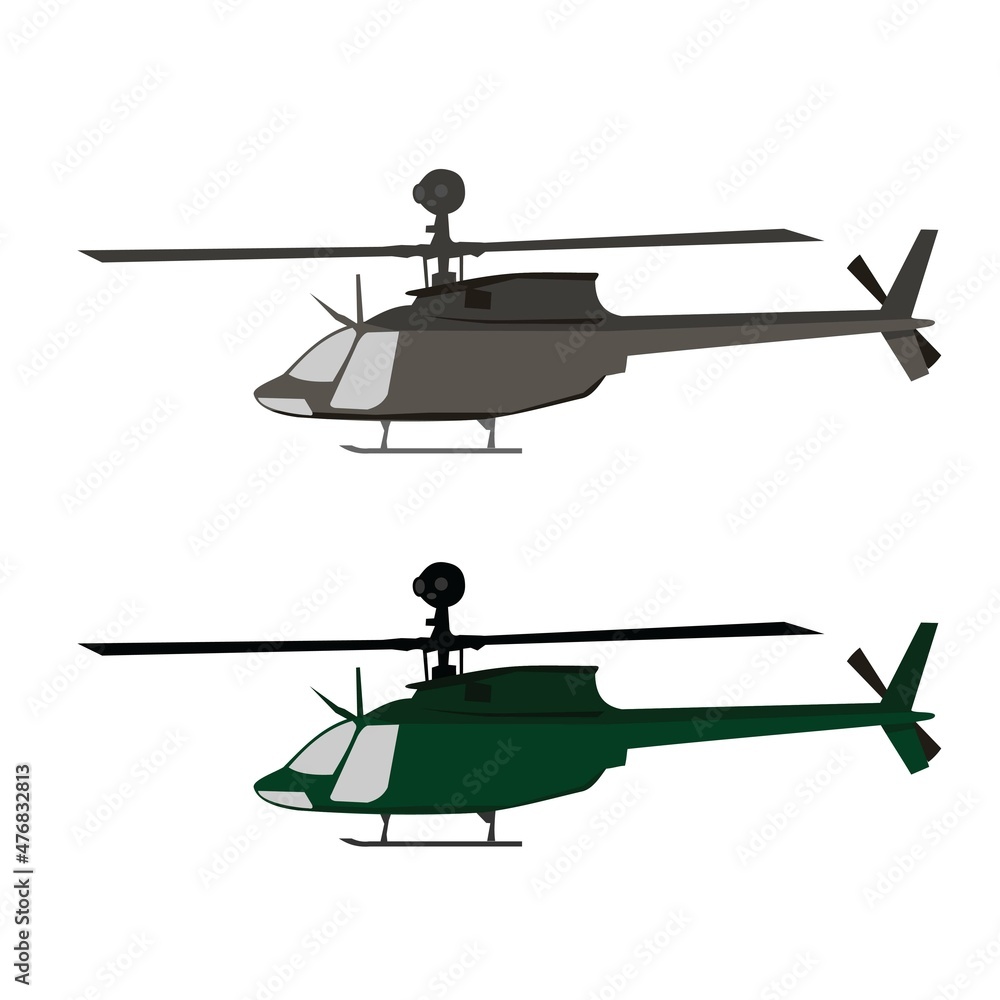 modern helicopter transportation side view vector design Stock Vector