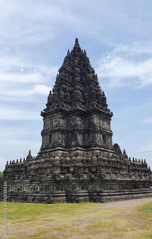 Prambanan Temple with Blue Sky compound included in world heritage list, Yogyakarta, Indonesia