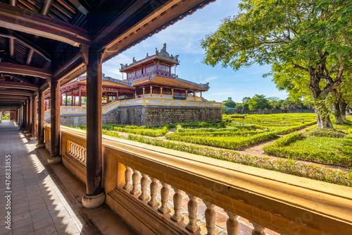 Wonderful view of the Quang Minh palace within the Citadel in Hue, Vietnam. I...
