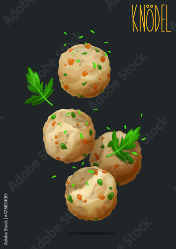German Knodel ball. Vector illustration