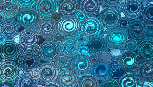 Abstract textured background of blue circles.
