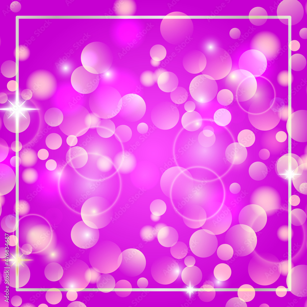 purple square sparkle frame social media post text copy space vector illustration