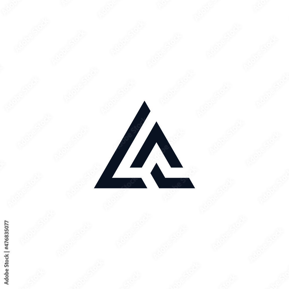 Letter la triangle geometric arrow design vector Letter la triangle geometric arrow design vector