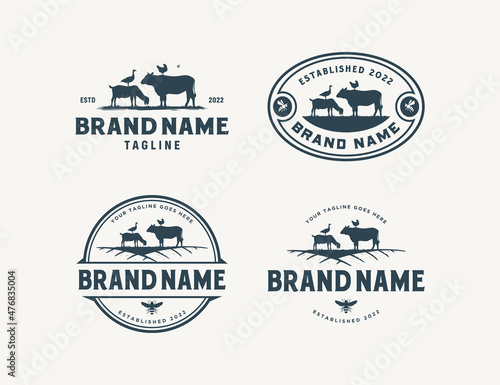 Set of classic livestock logo