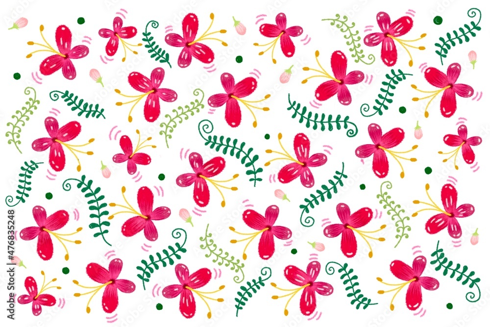 seamless pattern with Background image of flowers and butterflies pink red from watercolor seamless pattern with Background image of flowers and butterflies pink red from watercolor