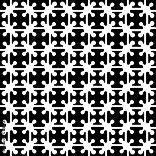 Vector seamless black and white geometric pattern.