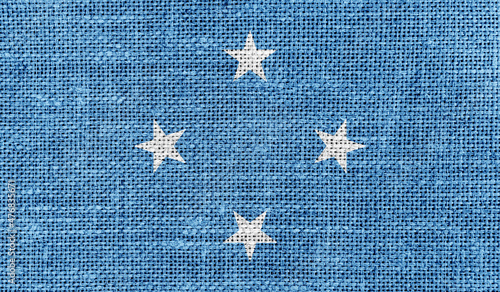 Micronesia flag on knitted fabric. 3D-image