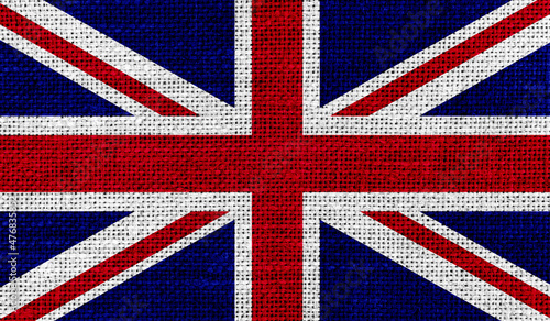 United Kingdom flag on knitted fabric. 3D-image