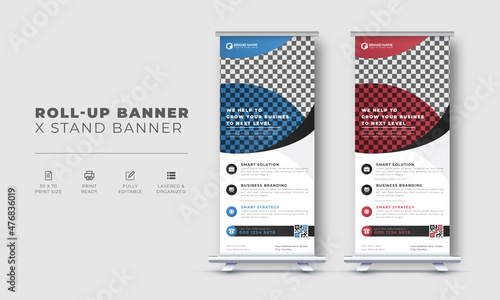Modern business creative roll up banner design