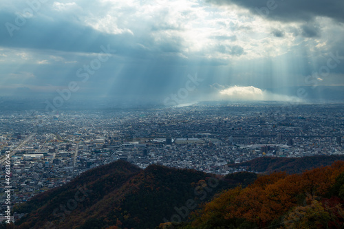 Gifu City seen from the castle tower of Gifu Castle