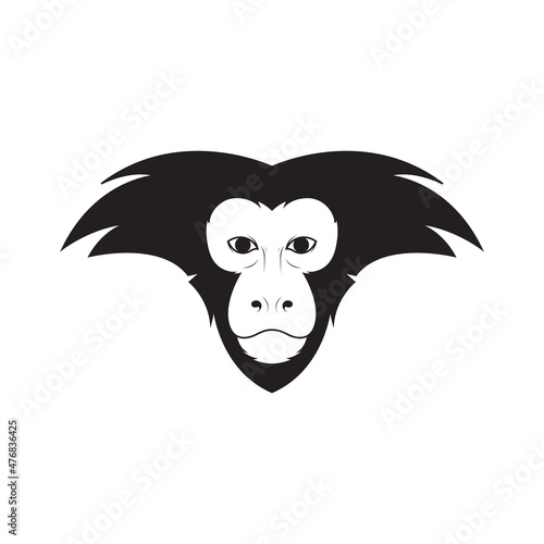 black face Lion-tailed macaque logo design vector graphic symbol icon sign illustration creative idea