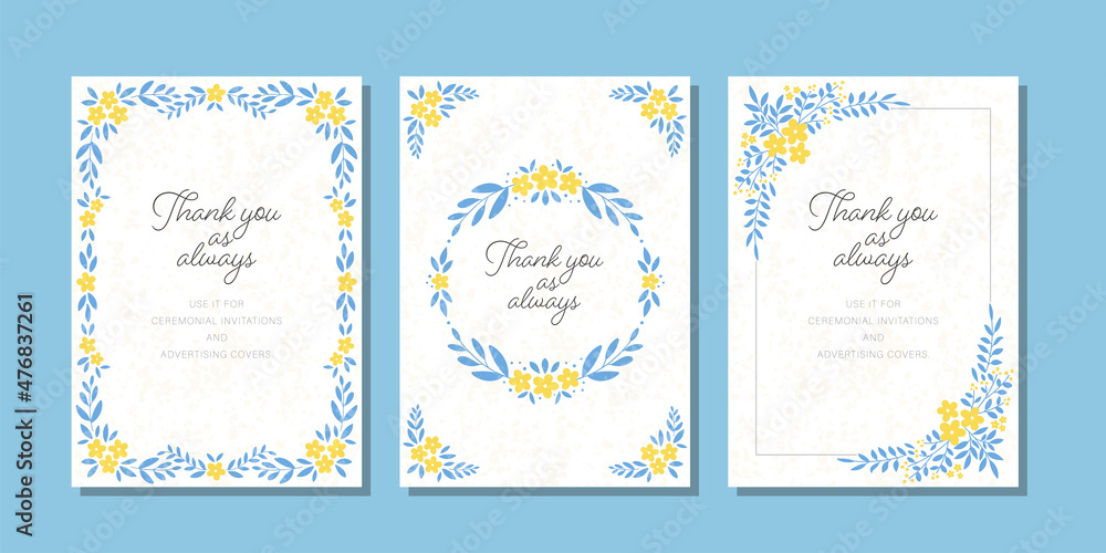 Set of Floral Frame for Card Design Set of Floral Frame for Card Design