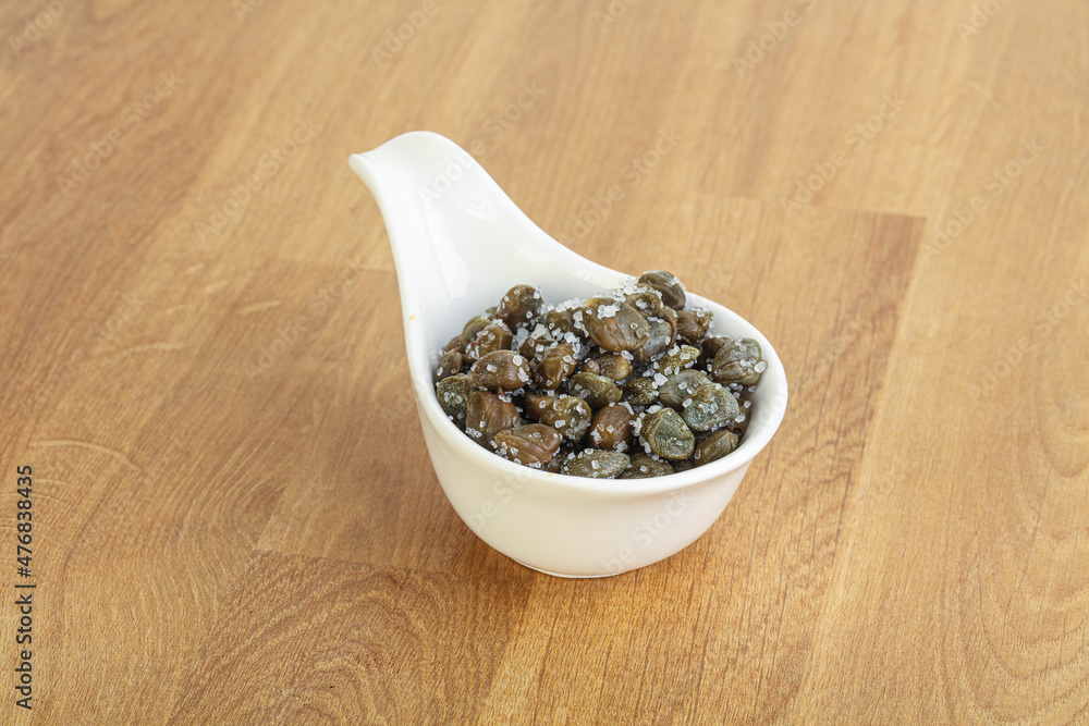 Salted marinated capers snack appetiser Salted marinated capers snack appetiser