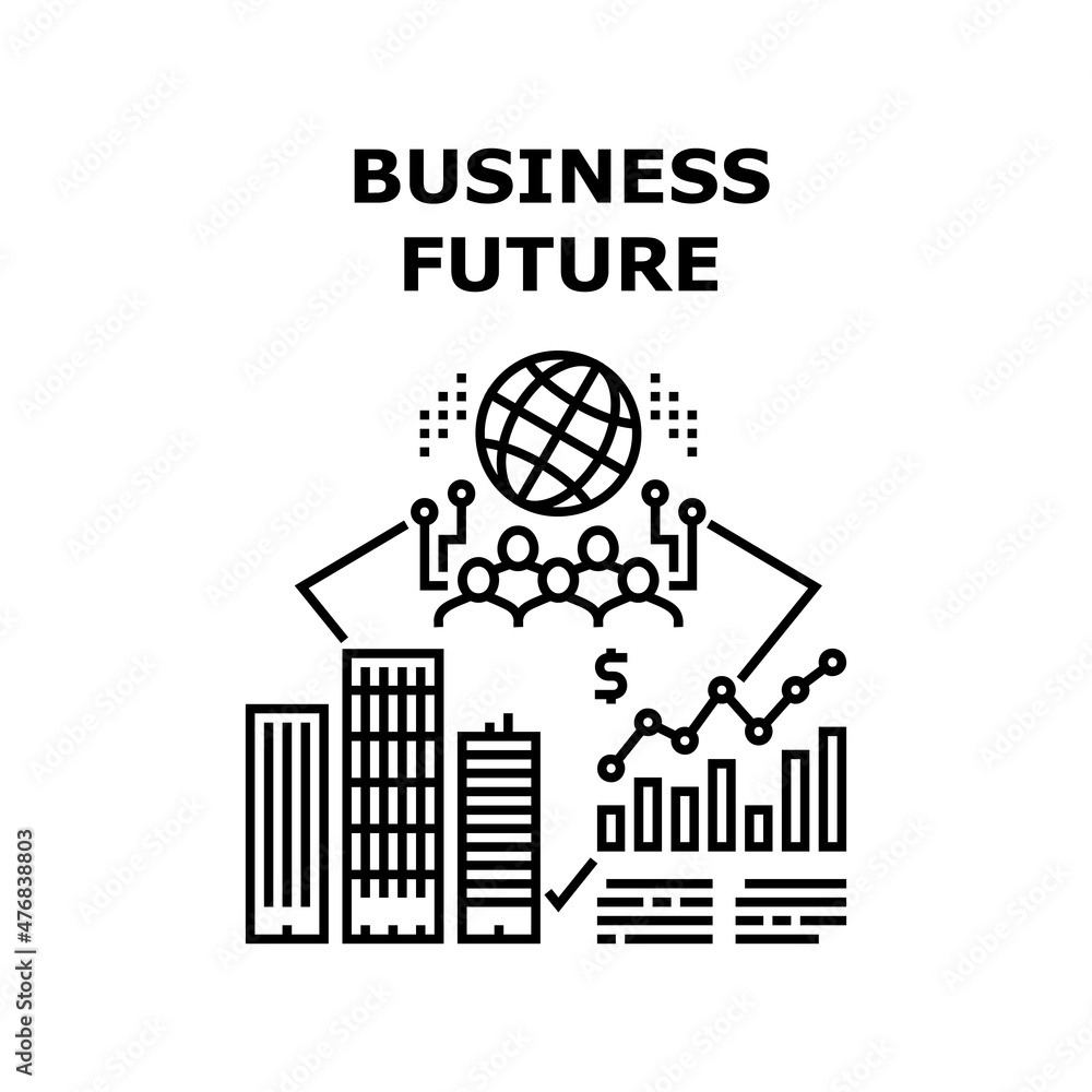 Business future technology data. Internet work. Abstract office. Digital connect. Finance. Cloud information vector concept black illustration