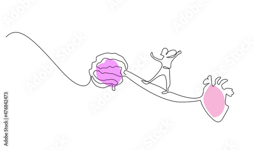 human concept trying to balance between heart and mind.